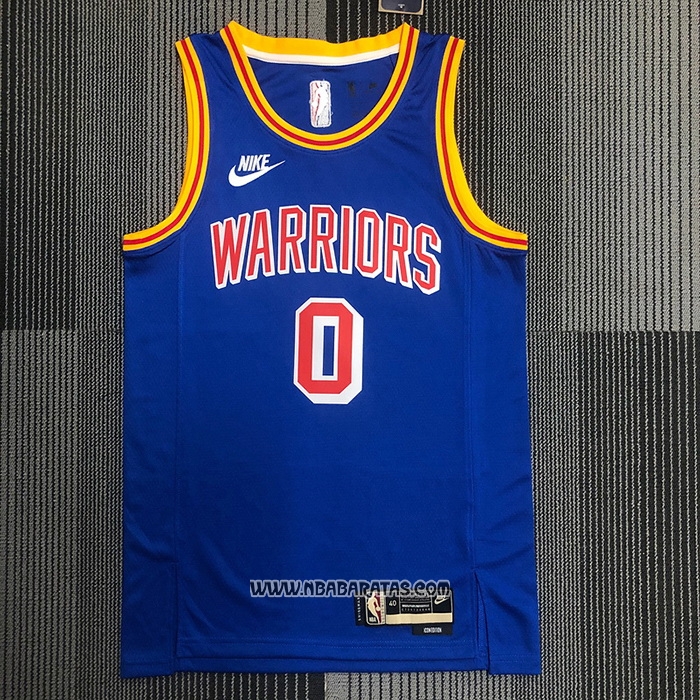 Camiseta Golden State Warriors Gary Payton II #0 75th Anniversary Azul